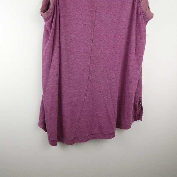 Free People Womens Top Small Purple Tank Love Language Linen Flowy Asymmetrical - Picture 7 of 16